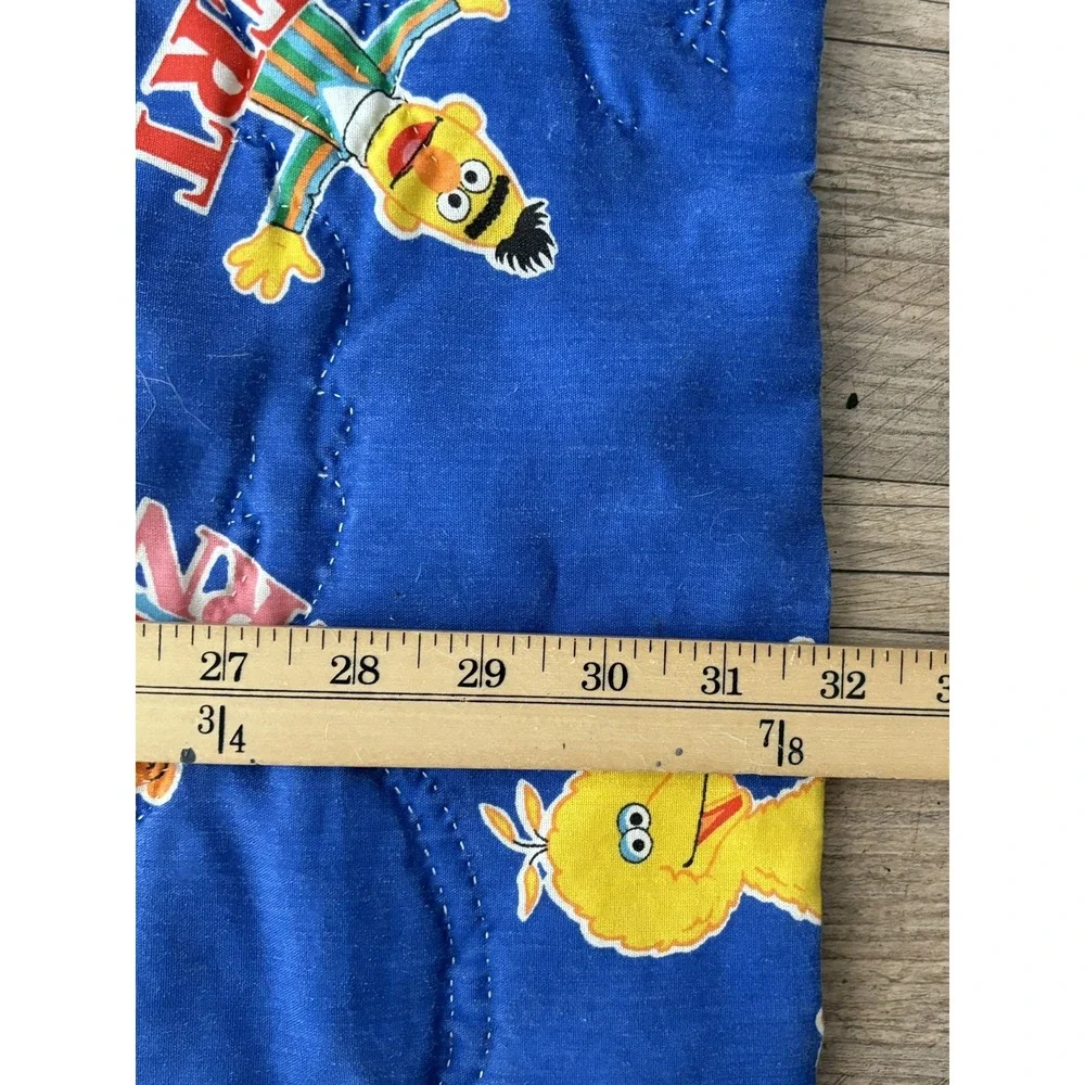 Vintage Sesame Street Big Bird And Elmo Growth Chart Crib Baby Blanket